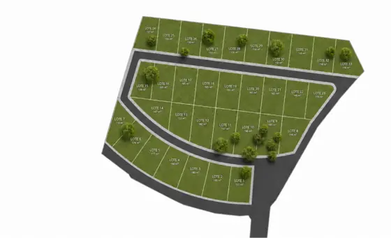 Lotificación: 33 lotes, proyecto Tepepan