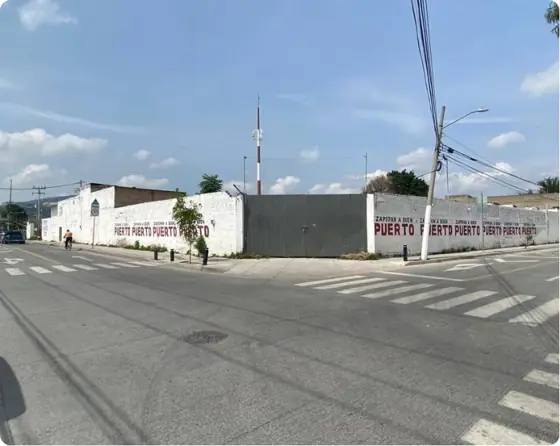 El predio desde la calle, caso El Fortín, Zapopan, Jalisco