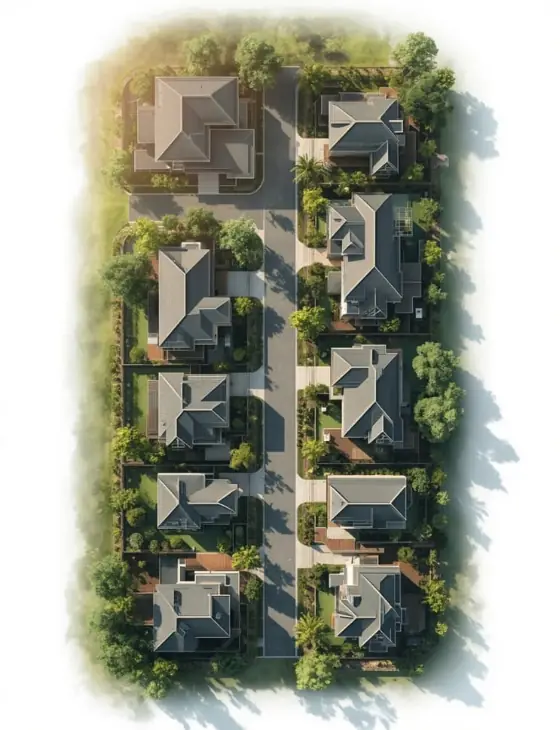 El proyecto: render del conjunto, proyecto El Fortín, Zapopan