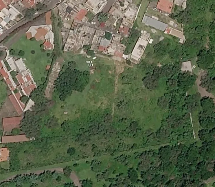 Vista aérea del predio, caso Tepepan, Tlalpan, Ciudad de México